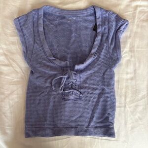 Urban Outfitters Lavender Lace-Up Crop Top